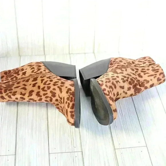 Madden Girl Leopard Print Ankle Bootie Womens 8.5 Block Heel Western Pointed Toe - Picture 4 of 12